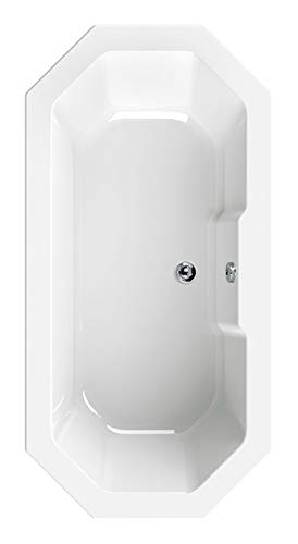 Calmwaters® Achteck Badewanne Komplettset 180 x 90 cm mit Wannenträger & Ablaufgarnitur, Acrylwanne Exclusive, Duowanne für Zwei, Badewannenset komplett 180x90, 8-Eck-Badewanne Weiß, 99000164 – Bild 8