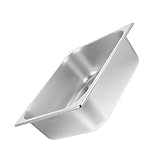 Plat de service pour buffet – design aux coins arrondis et surface lisse à l'intérieur comme à l'extérieur, prise en main sûre, en acier inoxydable