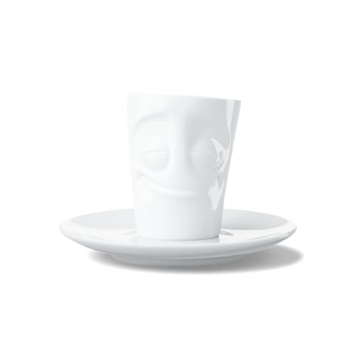 Fifty Eight T02.12.01 Mug Espresso-Mug & Unterteller(vergnügt), Hartporzellan, weiß