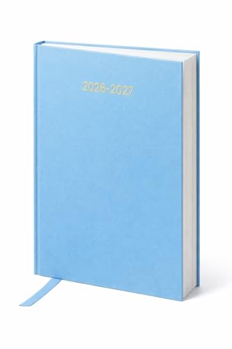 Image of Top Sale Academic Diary 2026–2027 A5 Day Per Page – Light Blue Hardcover Student & Teacher Planner, Portable Academic Planner with Ribbon Marker, Timetable, Exam Tracker & Notes