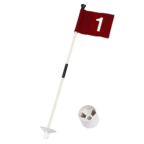 GANAZONO 1 Set Golf Training Flag Kit Golfing Goal Flag with Drain Design Durable Material for Accurate Putting Practice Golf