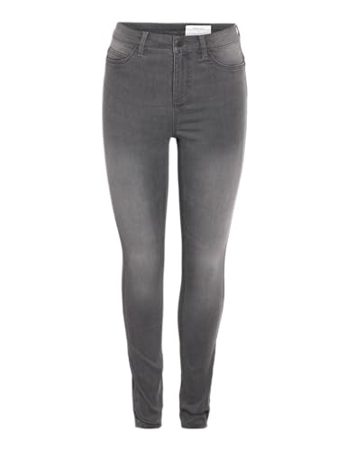 Image of Noisy may Women's Nmcallie Hw Skinny JNS Vi555Mg FWD Noos, Medium Grey Denim, 27W x 34L