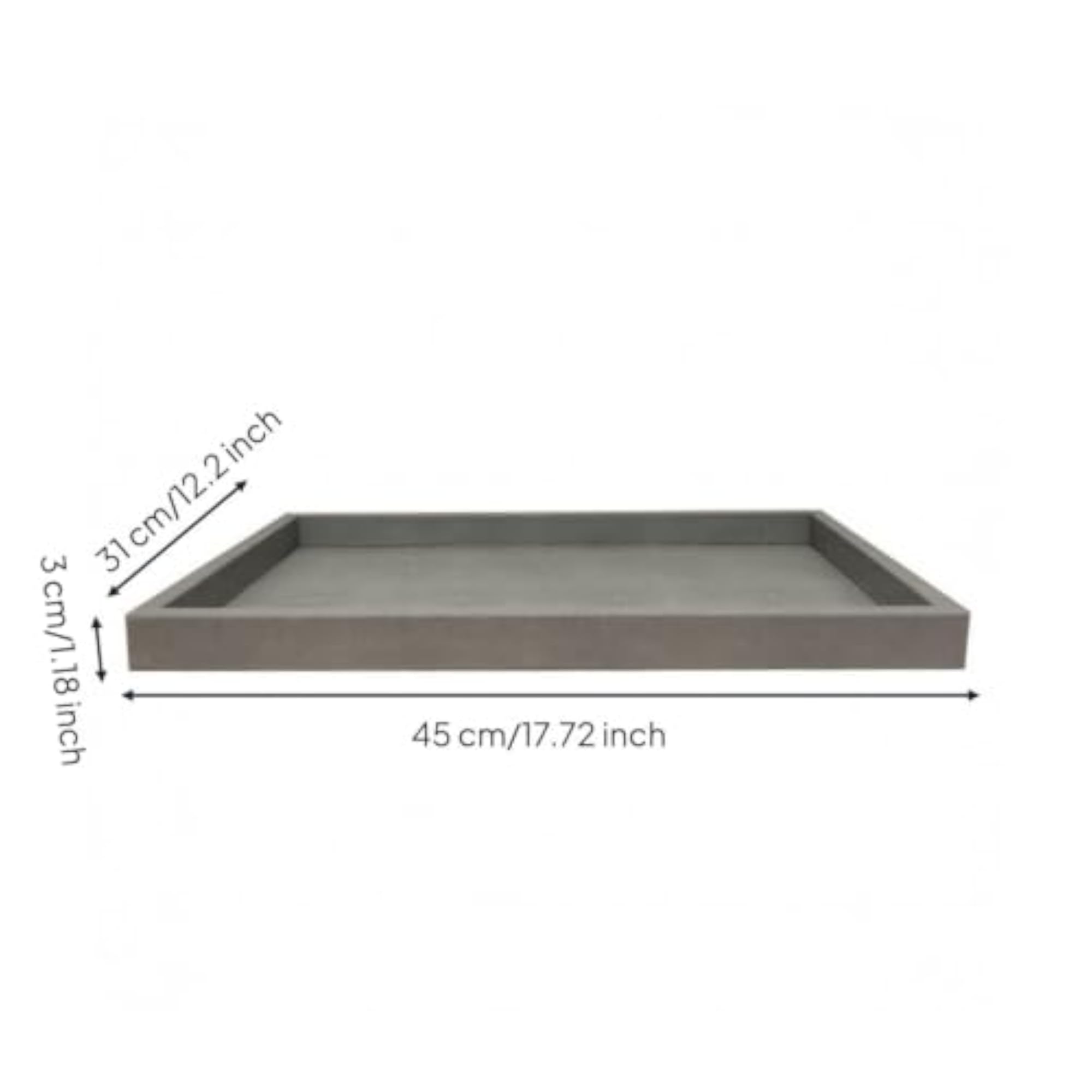 Versatile Wooden Tray with Raised Edges, Decorative Rectangular Design