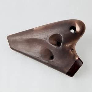 Double Chamber Straw Fire Ceramic Ocarina W/Exclusive Hard-shell Case - Authenticity Proved by Engraved Identification Code on Each Piece! Linn's Arts Exclusive! (Purple Clay)
