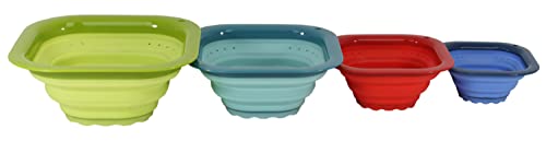 Squish 1.5 Quart Collapsible Colander - Red - Thumbnail 3