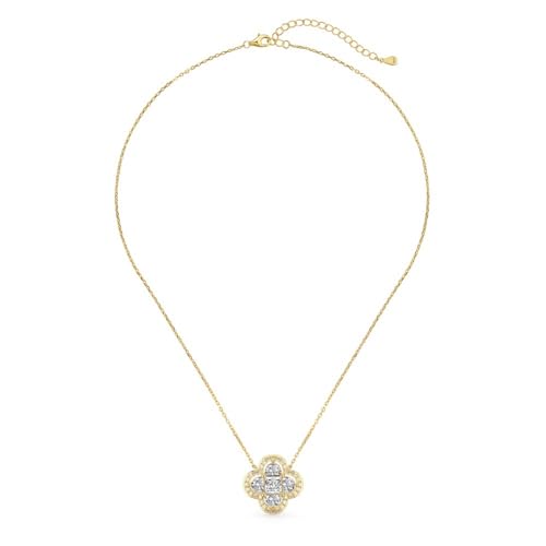 Sparkling Pendant Necklace for Women Four Leaf Simple Lucky Jewelry