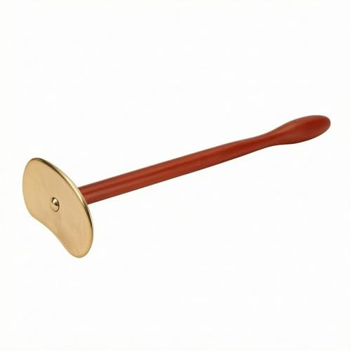 YWMJZEU Gua Sha Self Use Long Handle Gua Sha Portable Myofascial Release Red Pear Wood Brass Tai Chi Gua Sha Board Long Handle