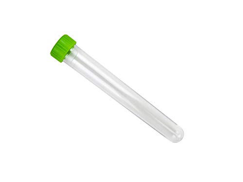 Caplugs Evergreen 214-2088-G50 General Purpose Test Tubes with Screw Caps. 16x120mm, 19 mL, Polystyrene (Pack of 250)