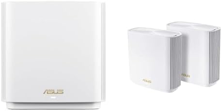 Bundle of ASUS ZenWiFi XT9 AX7800 Tri-Band WiFi6 Mesh WiFi System (1Pack), 802.11ax, up to 8550 sq ft (1pk + 2pk), AiMesh, Lifetime Free Internet Security, Parental Controls, 2.5G WAN Port