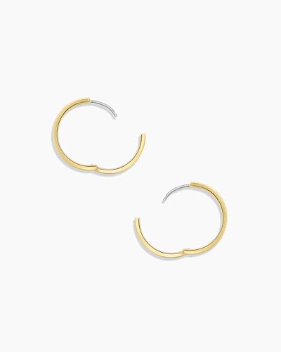 gorjana - Rose Hoops 13/16" - 18k Gold Plated Brass - Hinge Closure - Surgical Steel Post - Timeless Elegant Design - Daily Earring Wear2