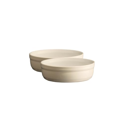 Emile Henry - 4013 - Set de 2 Moules à Crème Brûlée Céramique Beige Argile 12 ø