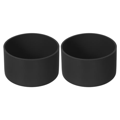 sourcing map 2pcs Funda Protectora de Silicona de 7.5cm para Botellas de Agua de 12-24 oz, Cubierta Antideslizante para la Base de la Botella, Accesorios Universales, Negro
