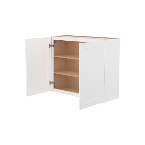 Image of Furinno Shaker Wall Kitchen Cabinet 2 Doors-2 Shelves, Ready to Assemble, 12 D x 36 W x 30 H, White