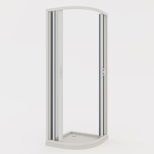 Box Doccia A Soffietto In Pvc 80X80 Cm H 185 Mod. Loto Con Apertura Centrale - 2