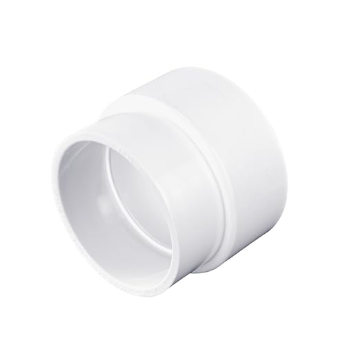 NDS 3P12 PVC Increaser/Reducer Adapter, 3-Inch X 4-Inch, for DWV/SCH40 Hub X S&D Hub Solvent-Weld Connections, for Use with 3-Inch DWV/SCH40 and 4-Inch Sewer and Drain Pipes, White