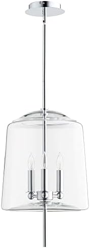 Cyan Design 07591 Lustrous Three Light Pendant Chandeliers & Pendants, Chrome