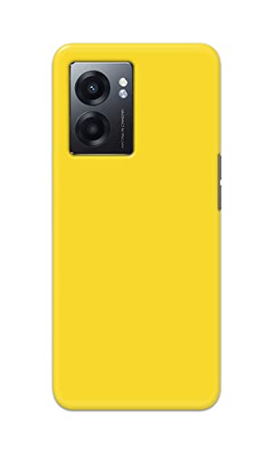 Image of Printed Hard Back Cover Case for Realme Narzo 50 5G Back Cover (Plain Yellow) -1803