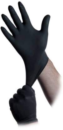 MERCON Disposable Large Black Nitrile Examination Gloves (Pack of 100)