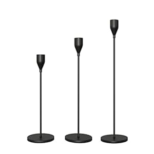 Matte Black Candle Holders for Taper Candles Set of 3，Metal Decorative Candlestick Holders for Table Mantel Centerpiece for Wedding, Dinning, Party, Anniversary，Fits 3/4 Inch Thick Candle