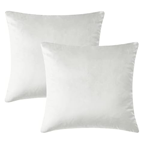 Hafaa Cushion Covers 45 x 45 cm - Decorative Square Throw Pillow Covers - Set of 2 Luxury Soft White Cushion Cover for Sofa Bedroom Couch, 18x18 Inches Cover