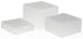 Displays2go Stacking Display Cubes Nesting with 1 Large, 1 Medium, 1 Small Stand (Set of 3), Frosted White