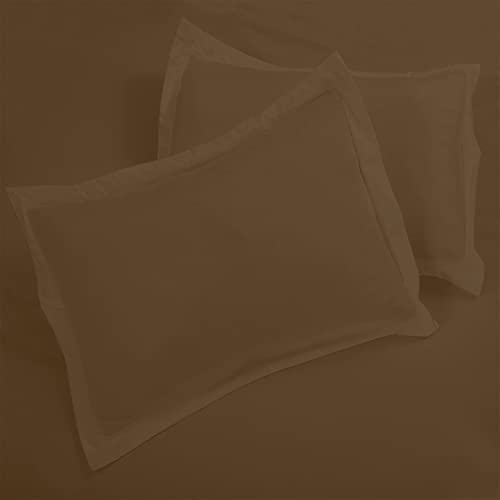 Image of ROYALE LINENS Chocolate Duvet Cover Full Size - 3 Piece Bedding Comforter Covers - Zipper Closure - 1 Full Duvet Cover 80x90 inches and 2 Pillow Shams - No Comforter Included