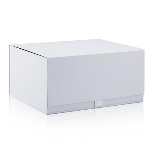 Rsgift 2 Packs Gift Boxes 14x11x7 Inches,White Gift Boxes with Lids,Collapsible Groomsmen Proposal Box with Magnetic,Large Gift Boxes for Presents,Wedding,Christmas,Birthday
