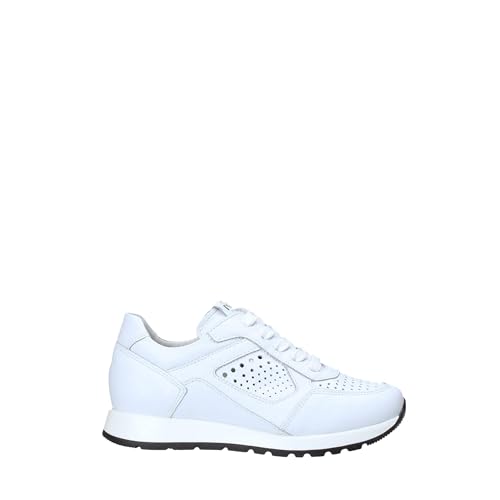 Chaussures de sport Nero Giardini en cuir blanc italien de prestige