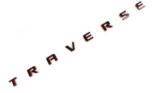 Image of 2Pcs Door Emblem 3D Letters Badge Nameplate Sticker Decals Replacement for 2018+ Traverse (Redline), EI-SilveCutom#2