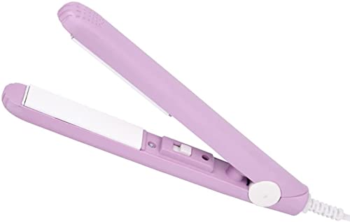 Ceramic Mini Hair Curler, 2-in-1 Hair Straightener Quick Hair Styling Long-Lasting Effect Dual Voltage Ceramic Convenient Travel Straight Hair Curler for Short Hair and Bangs