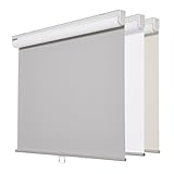 Persilux Custom Size Cordless Window Shades Blinds 100% Blackout Roller Shades (35' W x 72' H, Light Grey) UV Protection Energy Saving Roller Blinds for Windows, Home and Office, Easy to Install