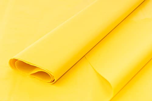 Lot de 50 feuilles de papier de soie coloré/emballage cadeau/papier cadeau, 50,8 x 76,2 cm (jaune)
