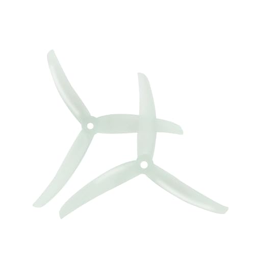 8pcs HQProp 4.9X3.7X3 J37 4.9 Inch 3-Blade Propellers Set (4X CW / 4X CCW) Poly Carbonate (White)
