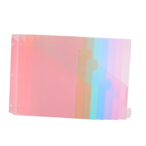 Intercalaires A4 à 3 trous en plastique avec pochettes et onglets colorés | Lot de 16 sets