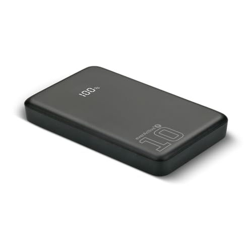 everActive Banco de energía 10000 mAh 20 W USB C PD PPS QC4+ – Energy Bank EB-11QB – Batería Externa con Pantalla LCD – Cargador rápido de 3 Puertos (2 Puertos USB-C, 1 USB-A) – Pass-Through