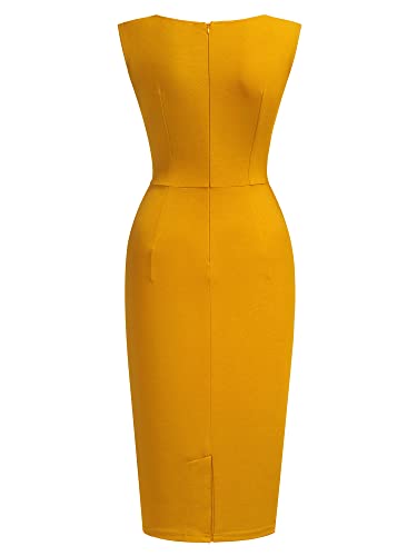 Image of Miusol Women's Retro Ruffle Style Slim Work Pencil Dress