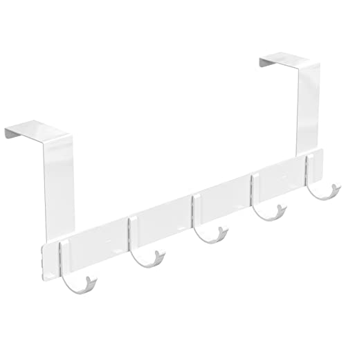Alfresco Porte Manteau, Patere Porte, 5 Crochets Porte Manteaux pour Chambre à Coucher Salle de Bains Porte de Cuisine, Porte Manteau Porte Sans Percage, Porte Cintre, Accroche-porte Cover