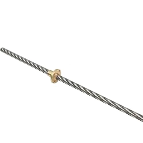 Metal Ball Screw nut end Processing T10 Lead Screw Left-Hand Thread Lead 2mm 304 Stainless Steel T10 Trapezoidal Reverse Left-Hand Screw and Reverse Nut(450mm)
