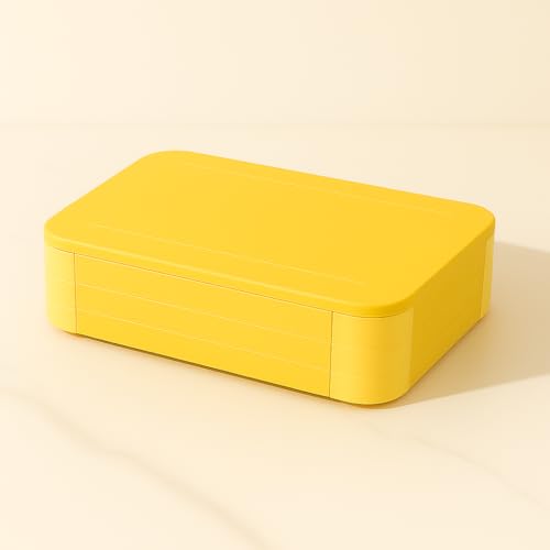 Image of daiDokoro 3 Compartment Bento Lunch Box with Removable Containers | Compact Leak-Proof, Microwave & Dishwasher Safe Tiffin for Office Use, School & Travel (Turmeric Yellow, 1040 ML)