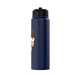 Cute Penguin Hugging Ice Cream Cone Kawaii Cartoon Sweet Art Stainless Steel Insulated Water Bottle