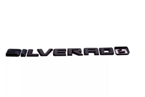 Image of 4Pcs Kit Overlay Emblems Side Door Rear Tailgate Nameplate Badge Compatible with 2019-2025 Silverado 1500 Custom Emblem (Matte Black)