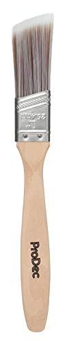 ProDec 1 inch Premier Trade Professional Synthetic Long Handle Cutting In Paint Brush for Sharp Edge Lines Painting with Emulsion Gloss Satin Paints on Walls Ceilings Wood and Metal 1 25mm