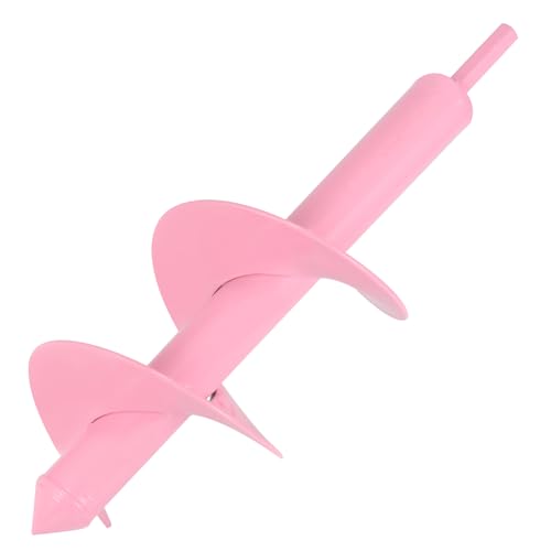 Pretty Pink 10X30cm Auger Drill Bit for Planting Digging Holes, Garden Plant Flower Bulb Auger Spiral Hole Drill Rapid Bulb Planter Earth Auger Bit, with 3/8 Hex Drive
