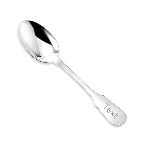 Sterling Silver Baby Spoon Fiddle Pattern Personalized Engravable | Complete with Gift Box | Keepsake Gift for Baby | Made in Italy