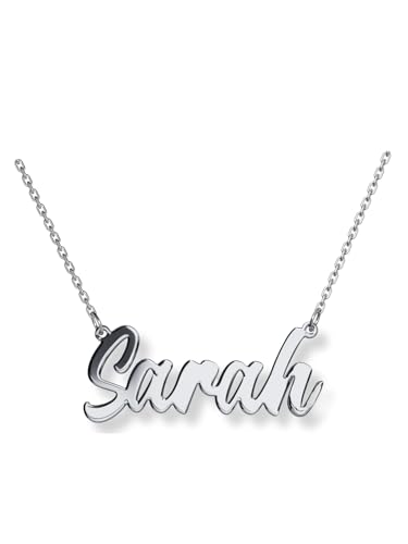 ASTEROiD Personalised Name Necklace, Silver Necklace for Women, Girls, Mum, Sister - Unique Customised Gift in Gold, Silver, Rose Colour Plating for Christmas, Halloween