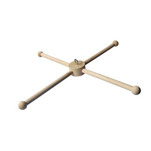 Colaxi Wooden Mobile Frame Kit Newborn Crib Hanger DIY Decoration Equipment Decorative Mobile Bracket Kit Bed Toy for Nursery Room, with Bead