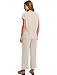 Saloogoe 2 Piece Sets for Women Beach Vacation Clothes Summer Date Outfits Lounge Pjs Sets Wide Leg Pants Woman Set Travel Airport Sweat Suit Fall Fashion Must Haves Beige S