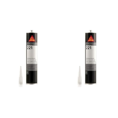 Image of Sikaflex 221, White, Multi-purpose adhesive sealant with a wide adhesion range for internal sealing and simple bonding application, 300ml (Pack of 2)