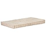 FIRBNUS Paletten- und Bodenkissen aus Baumwolle, 120 x 80 x 10 cm, Beige, Palettenkissen, Outdoor-Kissen, Sitzkissen, Sofakissen für den Außenbereich, Bankkissen