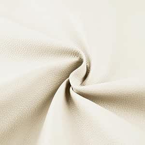 柔らかい人工合成皮革生地、300 x 137 cm人工皮革片、0.68 mm厚さのロール、エチレン軟包皮革材料、工芸品、リボン、DIY裁縫 に適している （クリーム色）